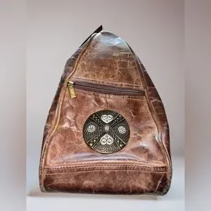 Biacci Brown Leather backpack purse NWT Men main image 4
